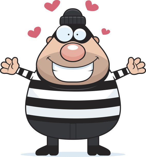 卡通窃贼拥抱图片下载