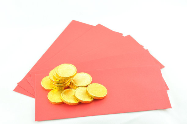 带有中国新年理念的金和红包图片下载