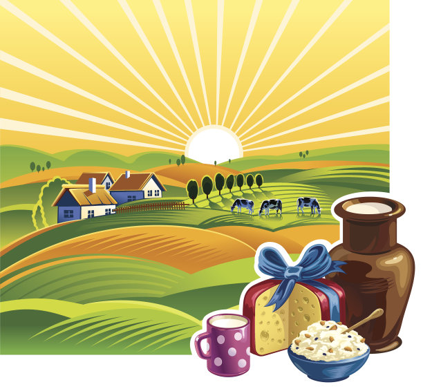 山水用一套乳制品。图片下载