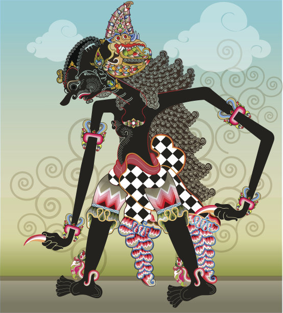 皮影偶中的骑士角色图片下载