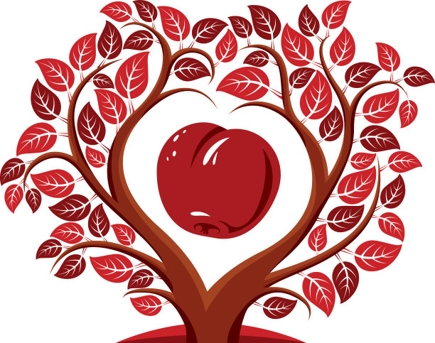 矢量图的树与树叶和树枝图片下载