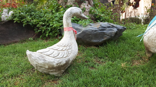 用于园林设计的鸭子雕像。图片下载