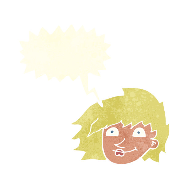 卡通女性的脸带有语音泡泡图片下载