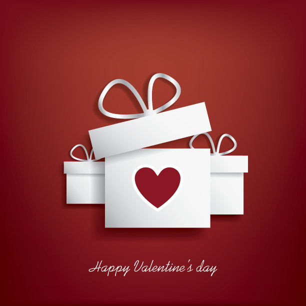 情人节概念插图与礼品盒和心图片下载