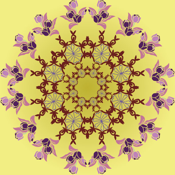 栅格矢量图案与玫瑰在东方风格。rastr图片下载