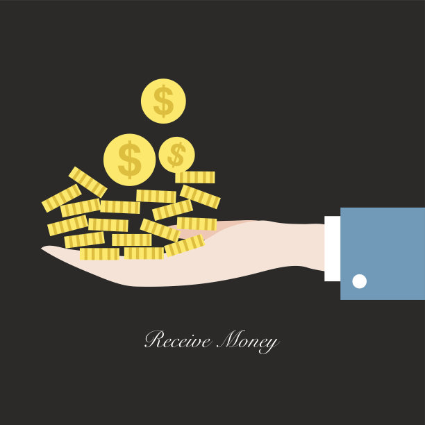 手收到钱矢量插图eps10图片下载