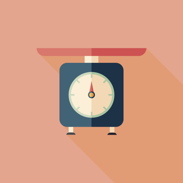 Retro scales平方形图标与长阴影。图片下载