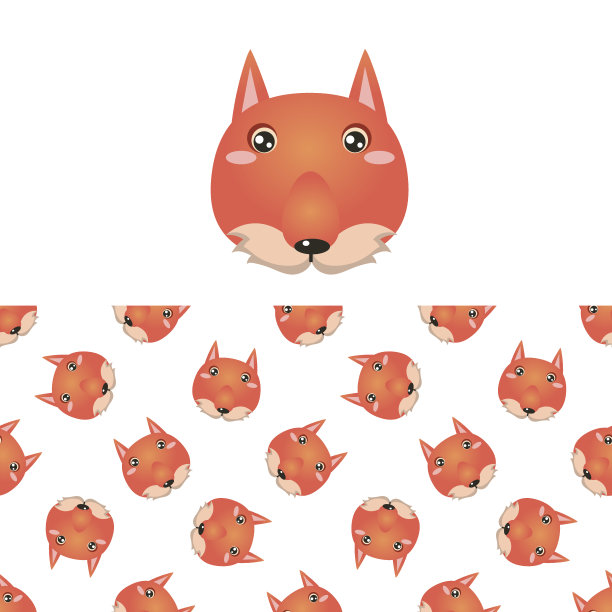 狐狸头图标和图案图片下载