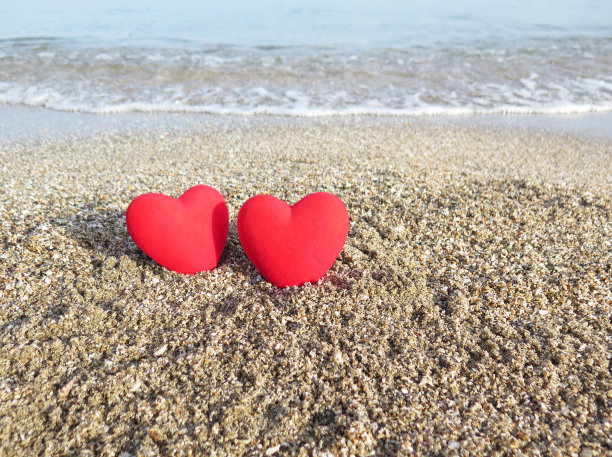 海滩上的心图片下载