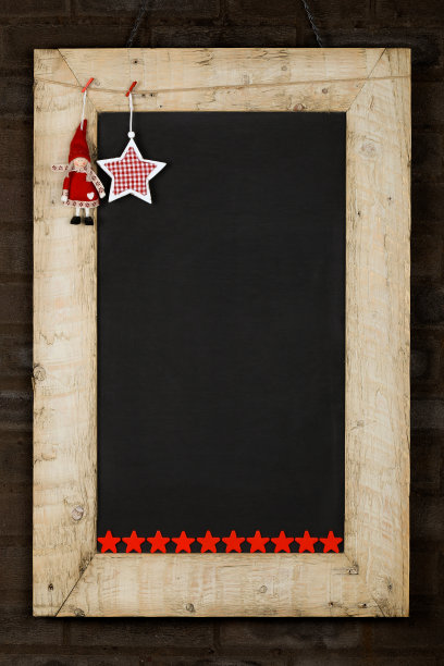 圣诞快乐新年黑板黑板回收的木头图片下载