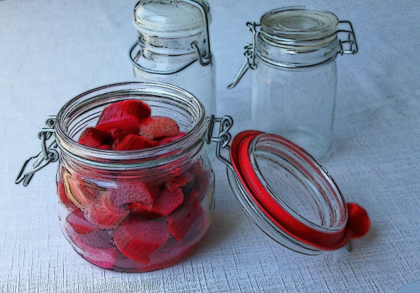 大黄在玻璃罐里图片下载