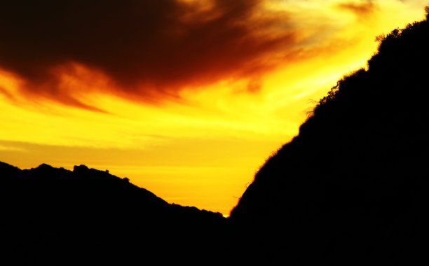 夕阳在心的形状图片下载