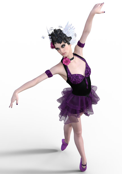 Gracefull芭蕾舞演员孤立图片下载