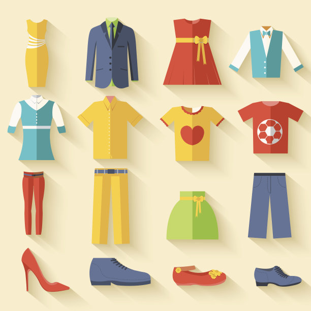 收集风格时尚服装为人们图标设置背景图片下载