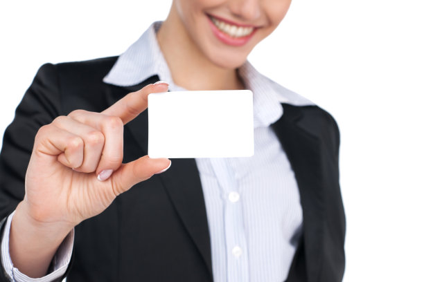 展示名片的女人图片下载