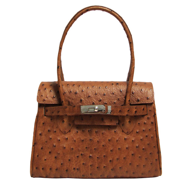 鸵鸟皮包在白色的背景图片下载