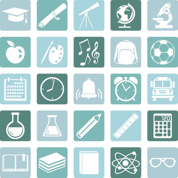 向量集25学校图标。图片下载