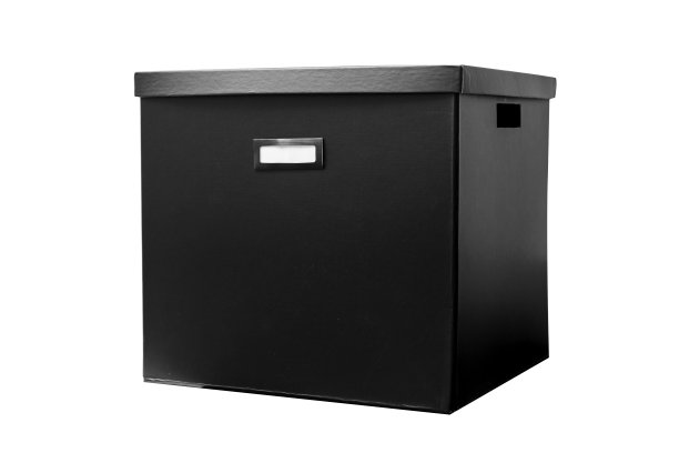 黑色档案存储盒隔离在白色图片下载