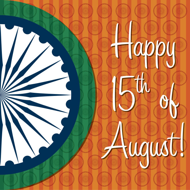 印度独立日快乐矢量格式卡片。图片下载