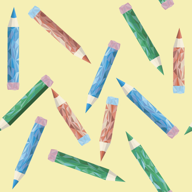 多边形铅笔背景与几何图形图片下载
