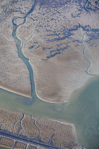 鸟瞰图的海岸Ameland岛，荷兰图片下载