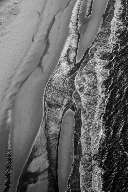 鸟瞰图的海岸Ameland岛，荷兰图片下载