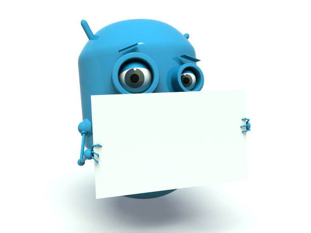 可爱的机器人拿着一块板图片下载