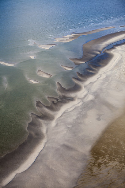 鸟瞰图的海岸Ameland岛，荷兰图片下载
