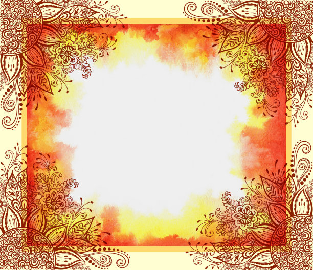 水彩画上的花卉图案图片下载