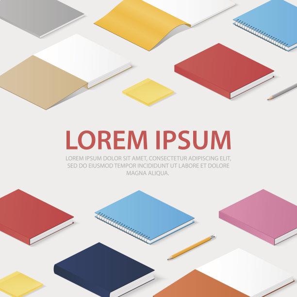 书籍，知识，办公室插图等距风格图片下载