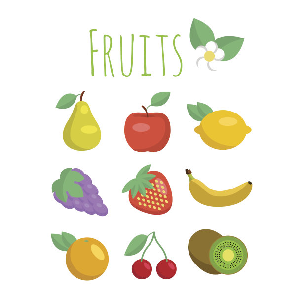 一组水果图标图片下载