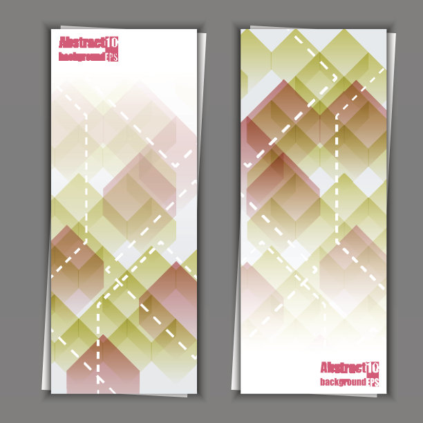 带有抽象背景的横幅模板集。图片下载