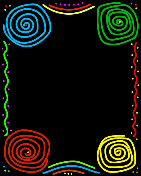黑色背景上的东方图案。图片下载