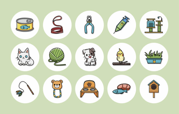 宠物图标集,eps10图片下载