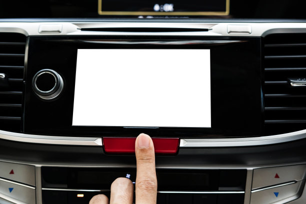 带有拷贝空间的现代豪车手动按钮图片下载