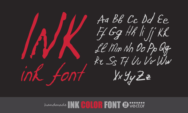墨水手写字体。图片下载