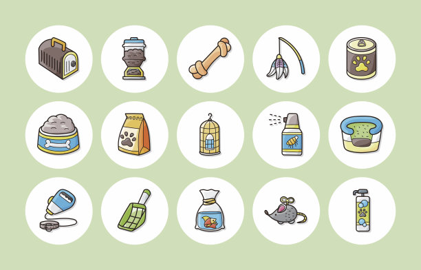 宠物图标集,eps10图片下载