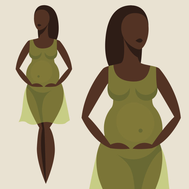 孕妇剪影风格化设计图片下载