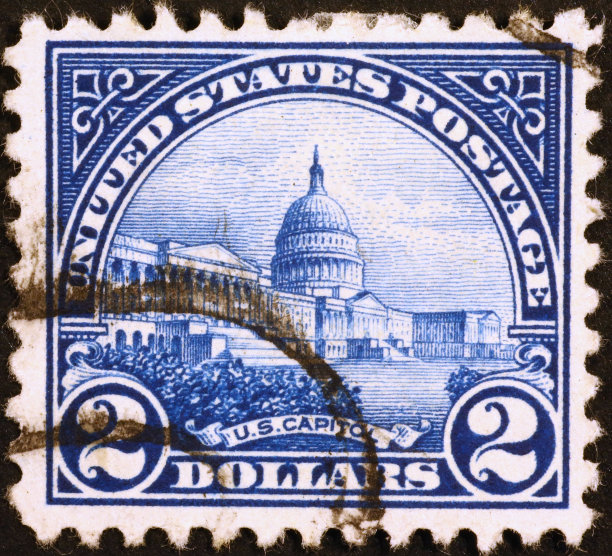 20年代邮票上的美国国会大厦图片下载