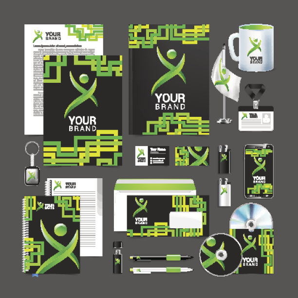 矢量空白贸易展览会，具有全球社交网络身份背景图片下载