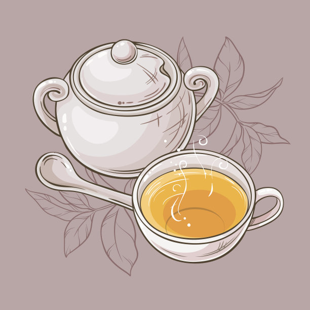 一杯茶和一碗糖素材图片