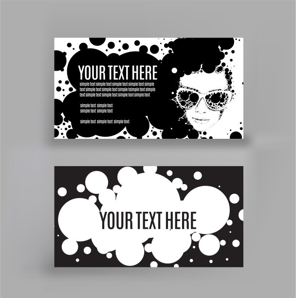 矢量女性插画名片图片下载