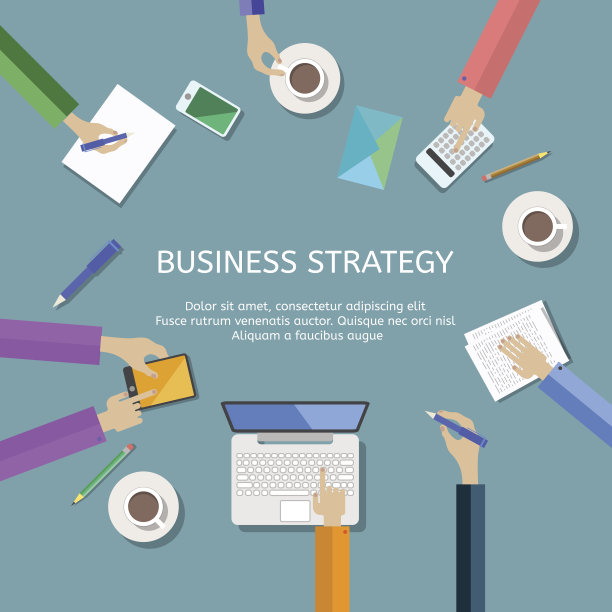 业务策略和创意流程的平面设计概念图片下载