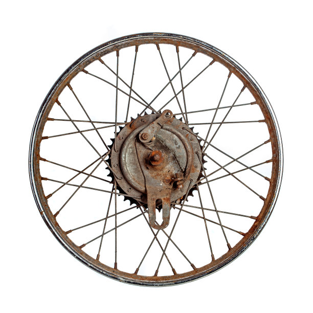 生锈的摩托车轮辋图片下载