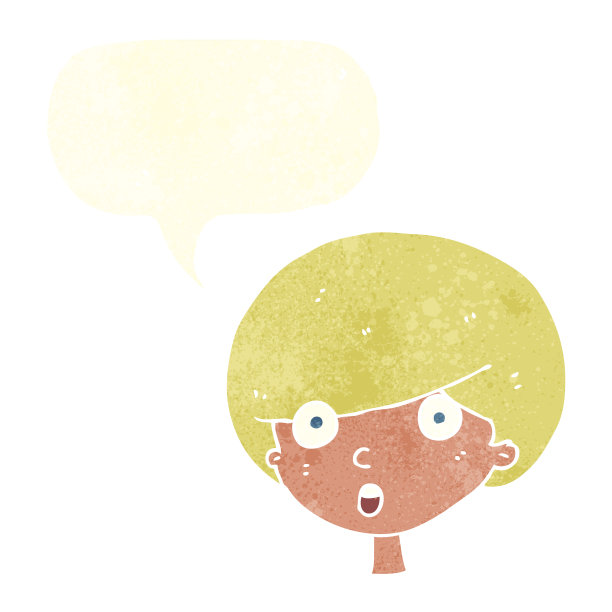 卡通惊奇的男孩用气泡说话图片下载