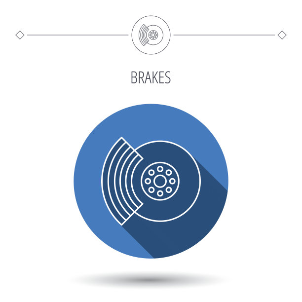 刹车图标。自动磁盘修复标志。图片下载