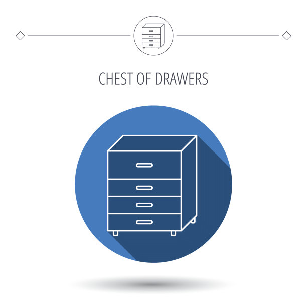 五斗柜图标。室内便桶的迹象。图片下载