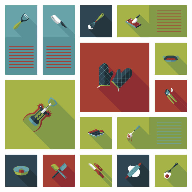 厨具平面应用程序ui背景，eps10图片下载