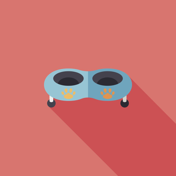 宠物狗碗与长影子的图标，eps10图片下载