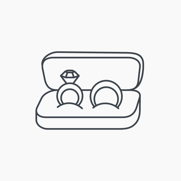 结婚戒指图标。珠宝与钻石标志。图片下载